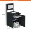 Armoire informatique fixe - Gris anthracite - Box écran 24 pouces inclinable et plateau - W040010029-GCGA