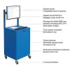 Armoire informatique mobile - Bleu industriel - Support écran sur rail - W040010032-GCBI