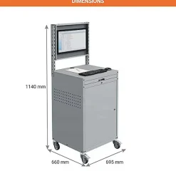 Armoire informatique mobile - Bleu RAL5015 - Ecran inclinable - W040010028-GCBI