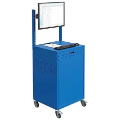 Armoire informatique mobile - Gris anthracite - Support écran sur rail - W040010032-GCGA