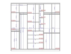 Armoire ISAK II - 4 portes - Miroir et tiroirs - L240 cm - Chêne et ivoire