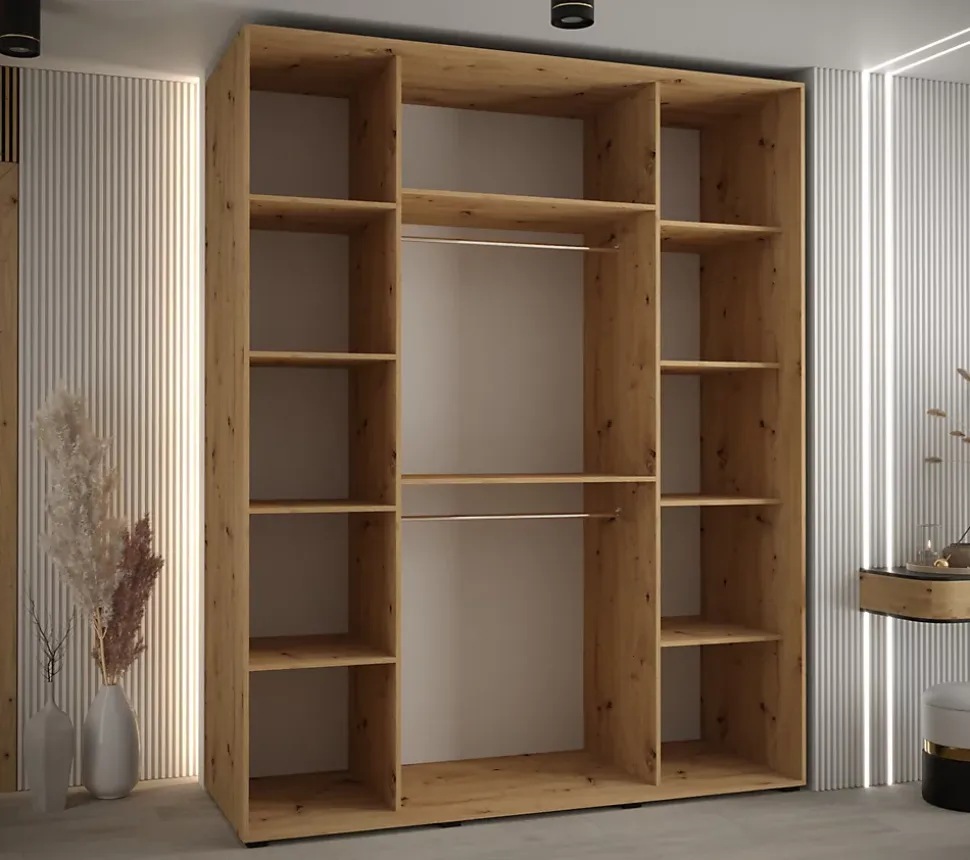 Armoire Lanko 2 a portes coulissantes H. 235,2 x L. 200 x P. 60 3 portes