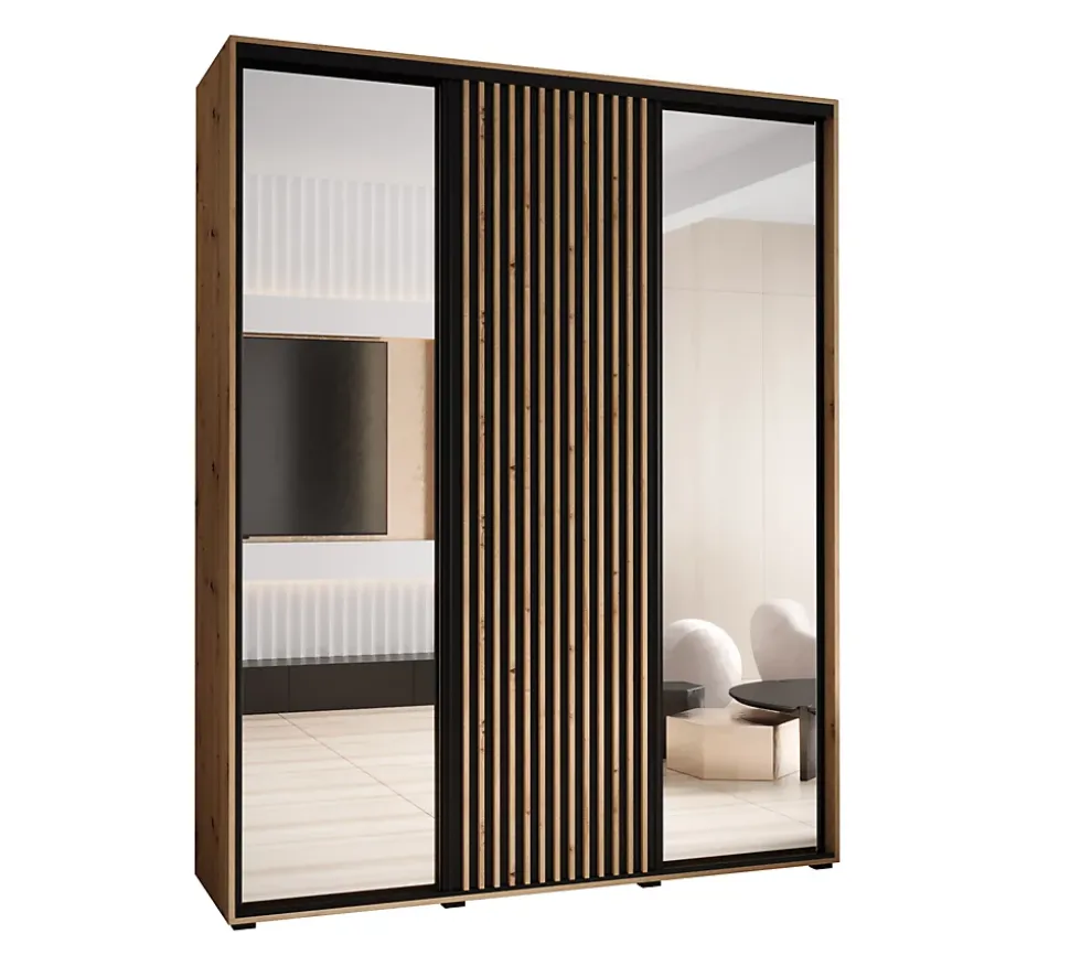 Armoire Lanko 2 a portes coulissantes H. 235,2 x L. 200 x P. 45 3 portes