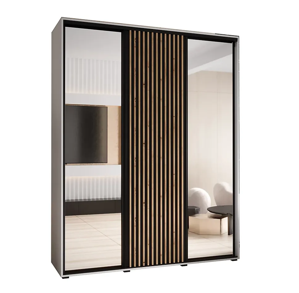 Armoire Lanko 2 a portes coulissantes H. 235,2 x L. 200 x P. 60 3 portes