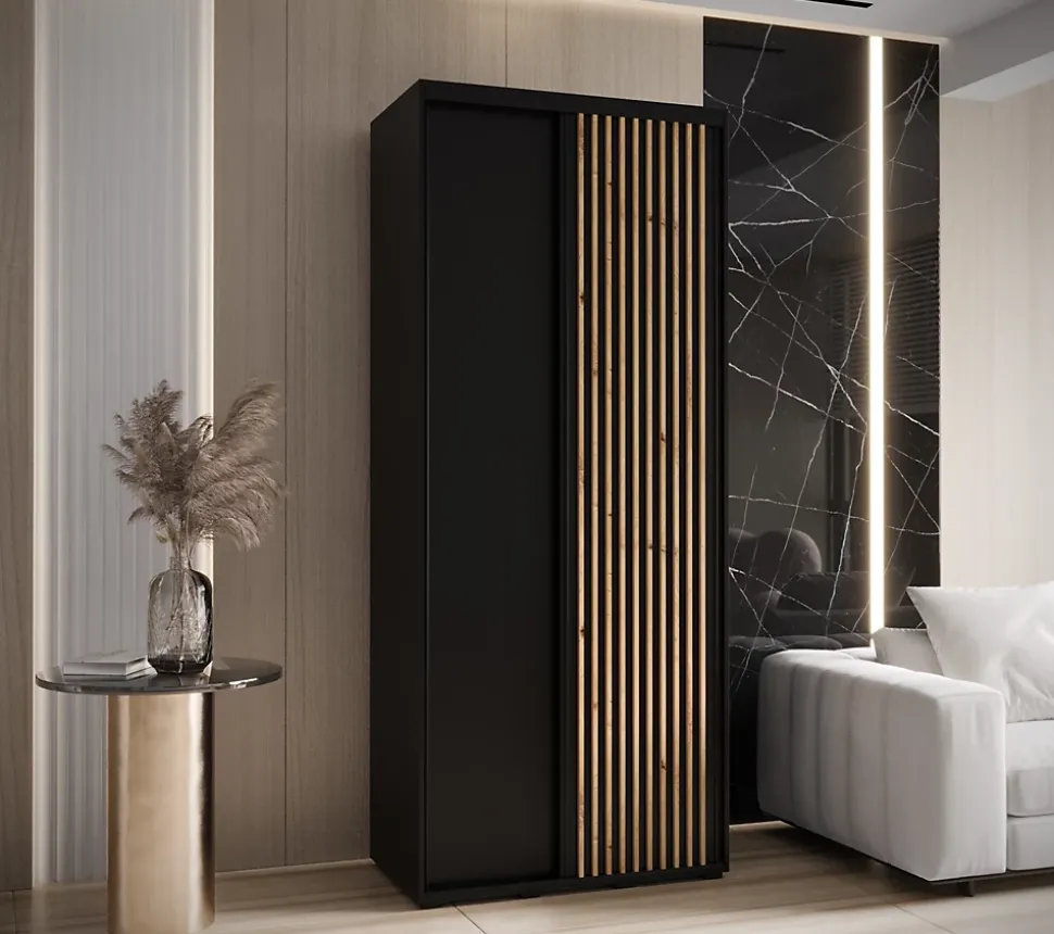 Armoire Lanko 1 a portes coulissantes H. 235,2 x L. 100 x P. 60 2 portes