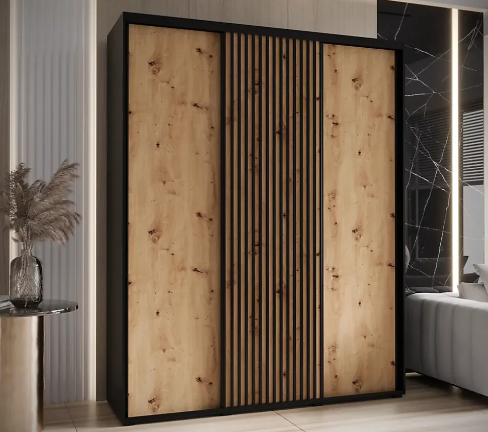 Armoire Lanko 1 a portes coulissantes H. 235,2 x L. 200 x P. 45 3 portes