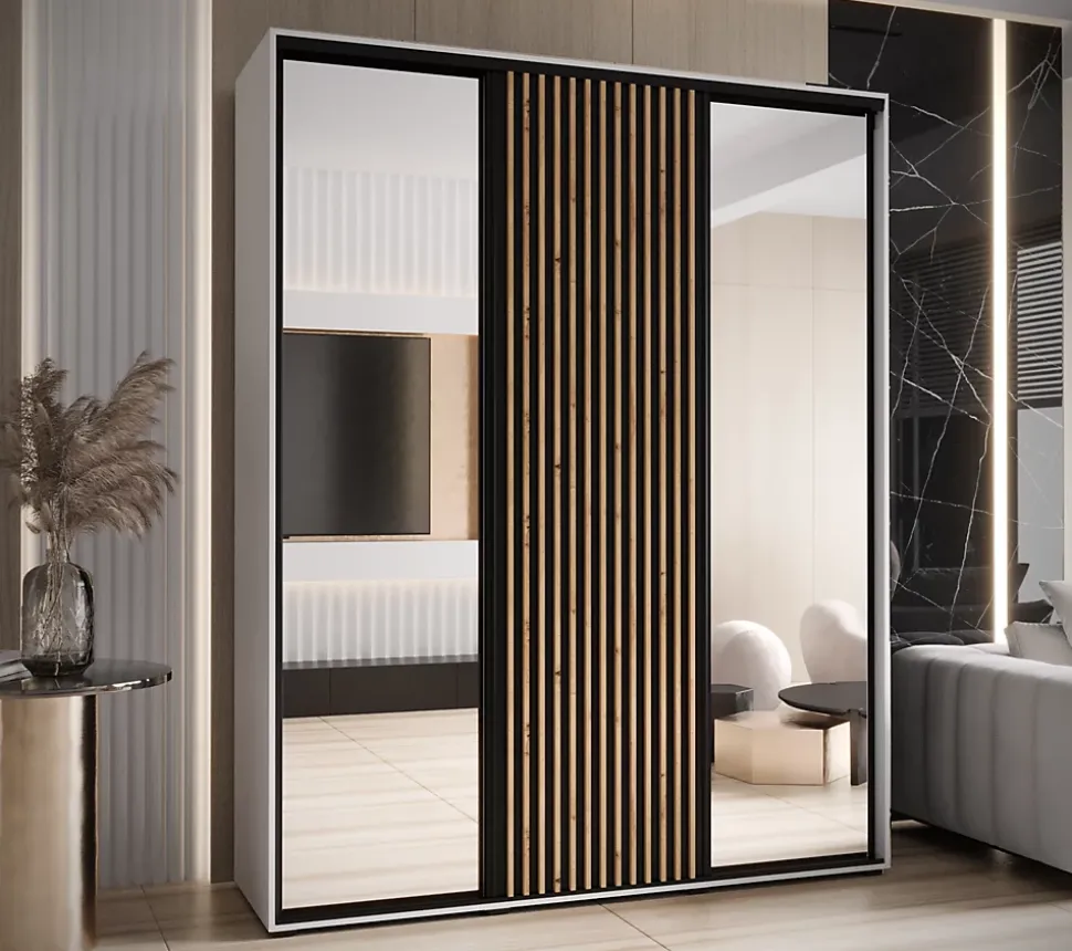Armoire Lanko 2 a portes coulissantes H. 235,2 x L. 190 x P. 60 3 portes
