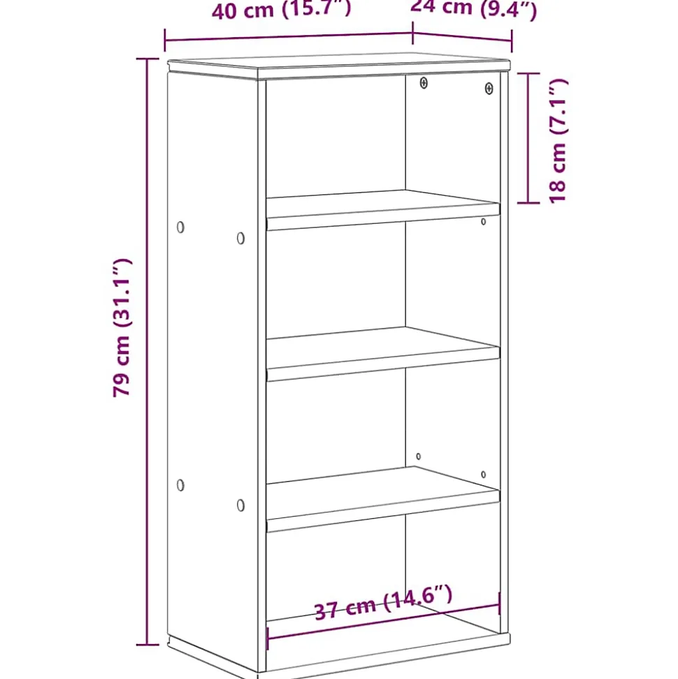 Armoire latérale ODDA 40x24x79 cm bois massif pin vidaXL