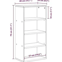 Armoire latérale ODDA 40x24x79 cm bois massif pin vidaXL