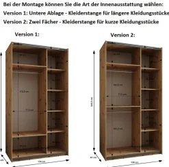 Armoire Lux 1 à portes battantes H. 245,5 x L. 130 x P. 64, 2 portes