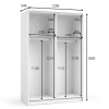 Armoire LYSIA 120 cm noir mat 2 portes coulissantes avec miroir