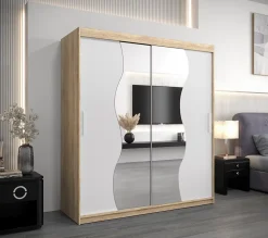 Armoire Madryt a portes coulissantes H. 200 x L. 180 x P. 62 2 portes