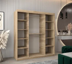 Armoire Madryt a portes coulissantes H. 200 x L. 180 x P. 62 2 portes