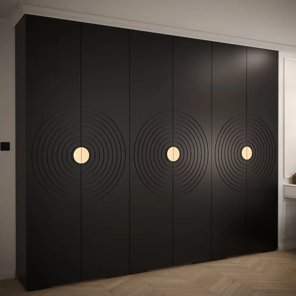 Armoire Manhattan Ryfel 6 a portes battantes H. 236,7 x L. 300 x P. 47, 6 portes