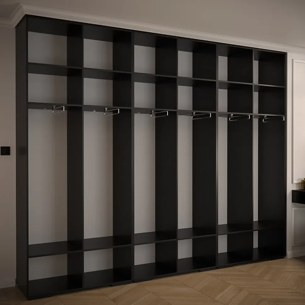 Armoire Manhattan Ryfel 6 a portes battantes H. 236,7 x L. 300 x P. 47, 6 portes