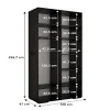 Armoire Manhattan Ryfel 3 a portes battantes H. 236,7 x L. 100 x P. 47, 2 portes