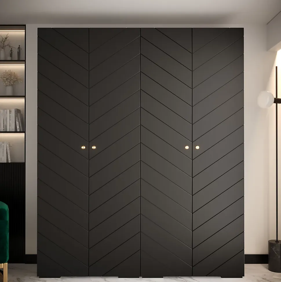 Armoire Manhattan Ryfel 4 a portes battantes H. 236,7 x L. 200 x P. 47, 4 portes