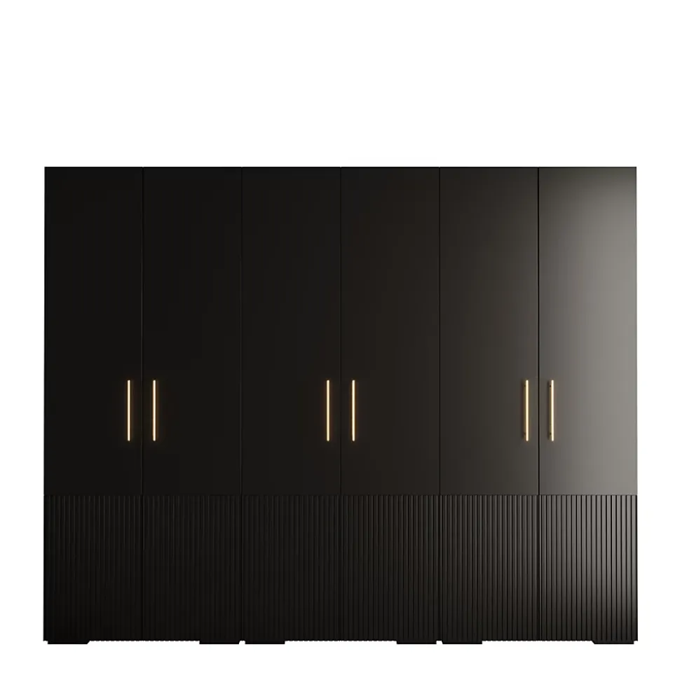 Armoire Manhattan Ryfel 3 a portes battantes H. 236,7 x L. 300 x P. 47, 6 portes