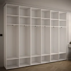 Armoire Manhattan Ryfel 9 a portes battantes H. 236,7 x L. 300 x P. 47, 6 portes