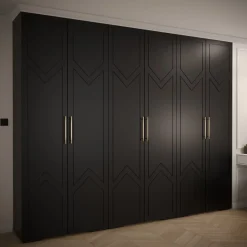 Armoire Manhattan Ryfel 8 a portes battantes H. 236,7 x L. 300 x P. 47, 6 portes