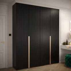 Armoire Manhattan Ryfel 9 a portes battantes H. 236,7 x L. 200 x P. 47, 4 portes