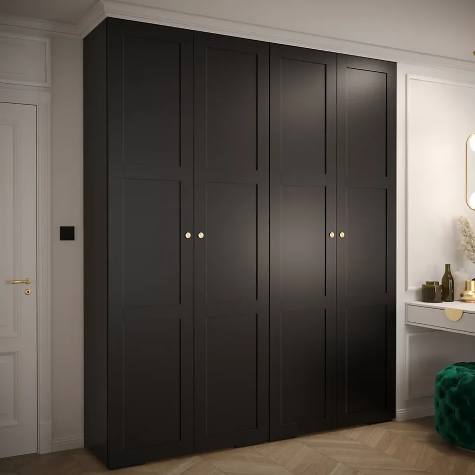 Armoire Manhattan Ryfel 10 a portes battantes H. 236,7 x L. 200 x P. 47, 4 portes