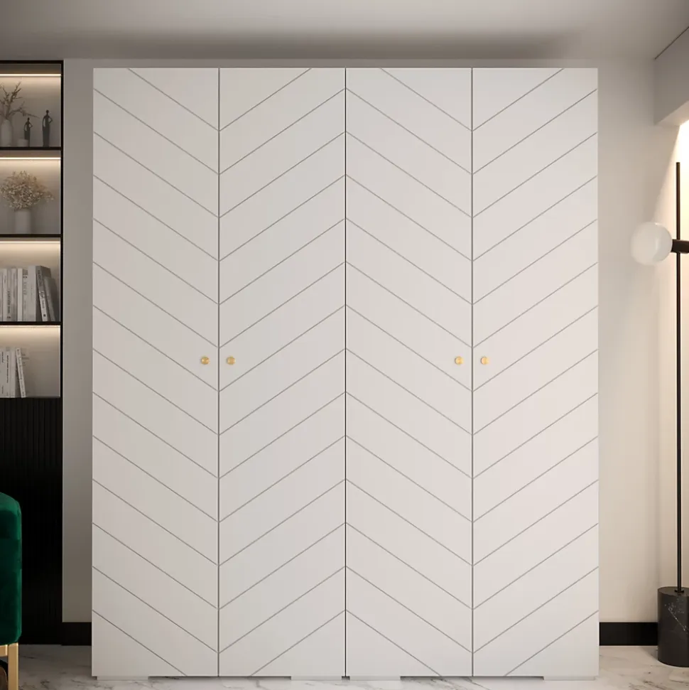 Armoire Manhattan Ryfel 4 a portes battantes H. 236,7 x L. 200 x P. 47, 4 portes
