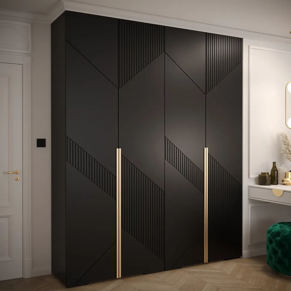 Armoire Manhattan Ryfel 7 a portes battantes H. 236,7 x L. 200 x P. 47, 4 portes