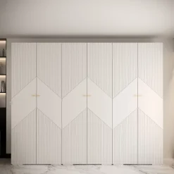 Armoire Manhattan Ryfel 2 a portes battantes H. 236,7 x L. 300 x P. 47, 6 portes