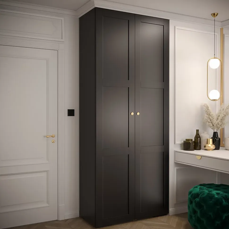 Armoire Manhattan Ryfel 10 a portes battantes H. 236,7 x L. 100 x P. 47, 2 portes