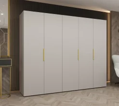 Armoire Marbella 1 a portes battantes H. 202 x L.250 x P. 52, 5 portes