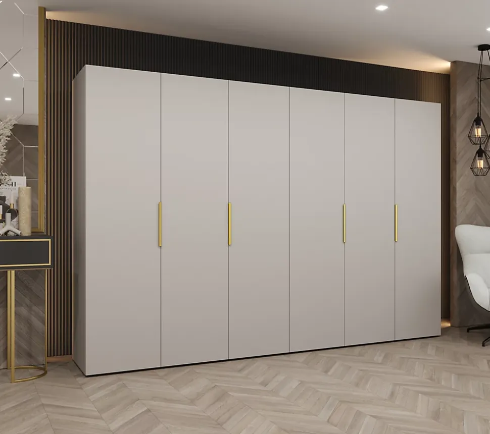 Armoire Marbella 1 a portes battantes H. 202 x L.300 x P. 52, 6 portes