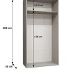 Armoire Marbella 2 a portes battantes H. 202 x L.100 x P. 52, 2 portes