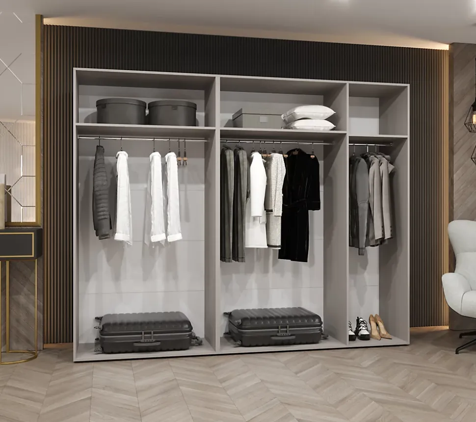 Armoire Marbella 1 a portes battantes H. 202 x L.250 x P. 52, 5 portes