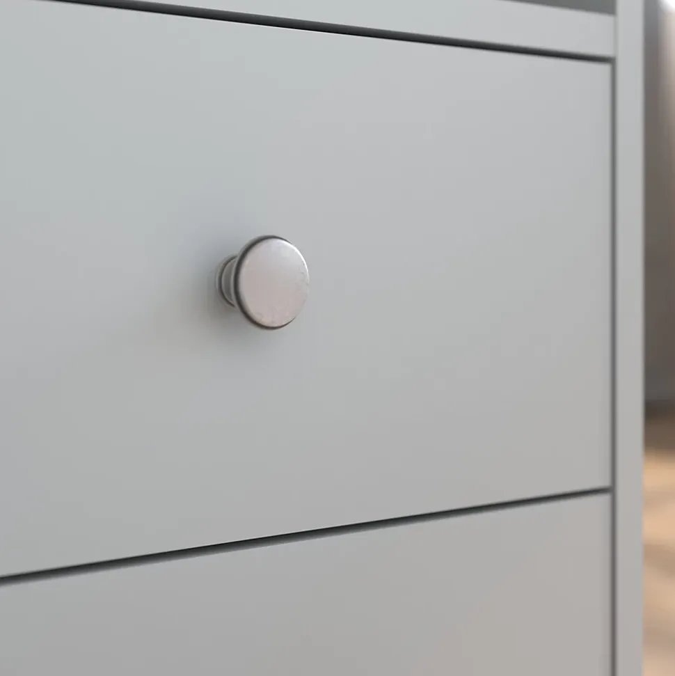Armoire MARGAUX 2 portes 2 tiroirs gris galet L104 P53 H202 cm panneaux 15 mm