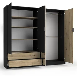 Armoire MELODY - design moderne avec miroir et multiples espaces de rangement