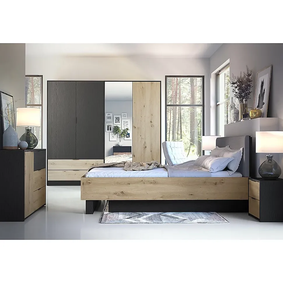 Armoire MELODY - design moderne avec miroir et multiples espaces de rangement