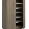 Armoire Meuble à chaussures coloris chêne cortez - Hauteur 90 x Longueur 60 x Profondeur 35.6 cm