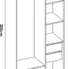 Armoire, meuble de rangement avec 2 tiroirs coloris chêne naturel, blanc - Longueur 98 x Profondeur 45 x Hauteur 205 cm
