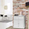 Armoire Meuble de salle de bains avec Tiroir 2 Portes en bois Blanc