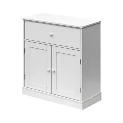 Armoire Meuble de salle de bains avec Tiroir 2 Portes en bois Blanc