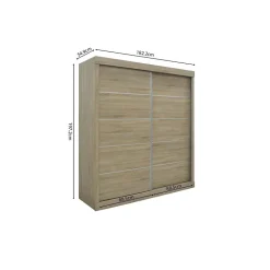 Armoire MILS 2 portes coulissantes Chene Sonoma Style scandinave