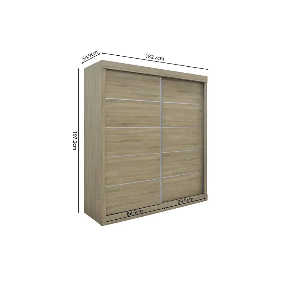 Armoire MILS 2 portes coulissantes Chene Sonoma Style scandinave