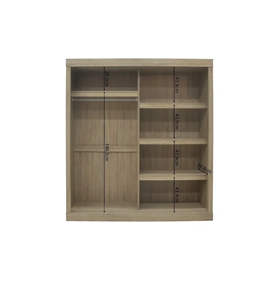 Armoire MILS 2 portes coulissantes Chene Sonoma Style scandinave