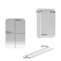 Armoire Miroir Murale - Meuble de Salle de Bain avec Rangement et Étagères Réglables, Cadre Métal, Meuble de Rangement Blanc