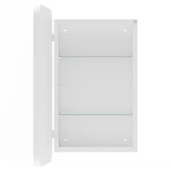Armoire Miroir Murale - Meuble de Salle de Bain avec Rangement et Étagères Réglables, Cadre Métal, Meuble de Rangement Blanc
