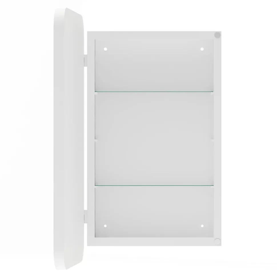 Armoire Miroir Murale - Meuble de Salle de Bain avec Rangement et Étagères Réglables, Cadre Métal, Meuble de Rangement Blanc