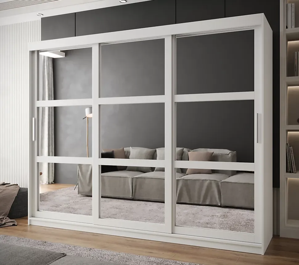 Armoire Miror a portes coulissantes H. 200 x L. 250 x P. 62 3 portes