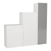 Armoire modulable 3 portes - Avec miroir - L180 cm - Blanc - TELEZA