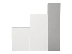 Armoire modulable 3 portes - Avec miroir - L180 cm - Blanc - TELEZA